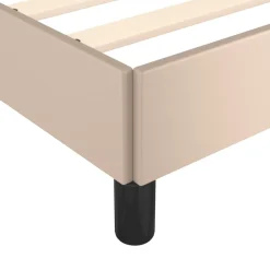 vidaXL Bedframe met hoofdbord kunstleer cappucinnokleurig 80x200 cm