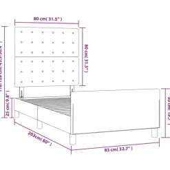 vidaXL Bedframe met hoofdbord kunstleer cappucinnokleurig 80x200 cm