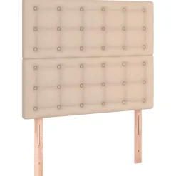 vidaXL Bedframe met hoofdbord kunstleer cappucinnokleurig 80x200 cm