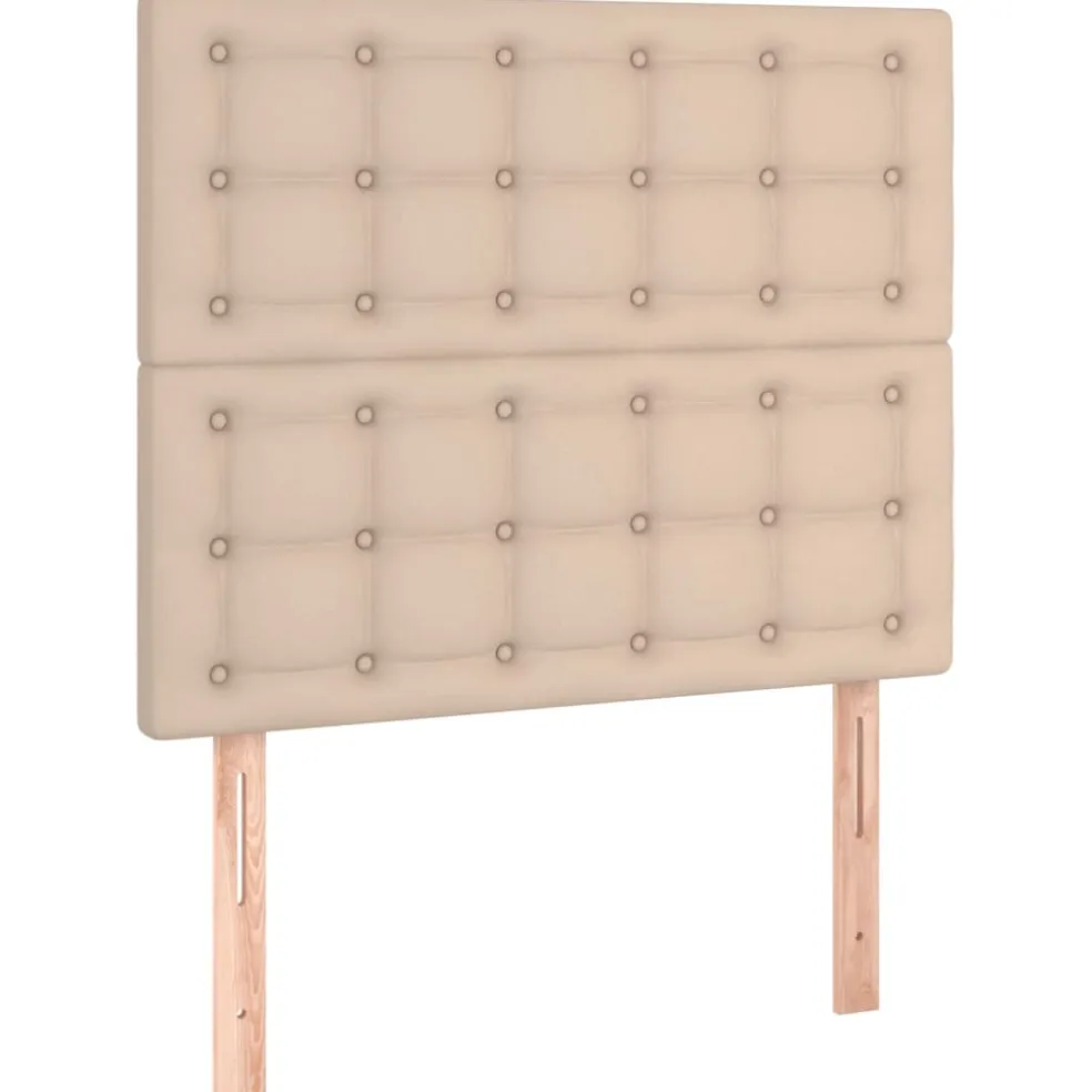 vidaXL Bedframe met hoofdbord kunstleer cappucinnokleurig 80x200 cm