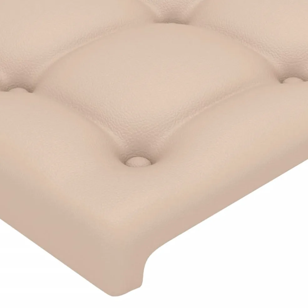 vidaXL Bedframe met hoofdbord kunstleer cappucinnokleurig 80x200 cm