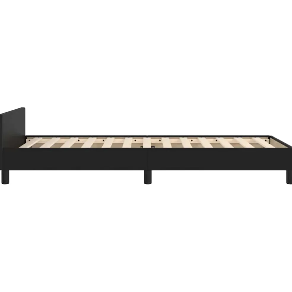 vidaXL Bedframe met hoofdeinde zonder matras 80x200 cm zwart