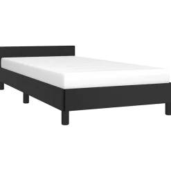 vidaXL Bedframe met hoofdeinde zonder matras 80x200 cm zwart
