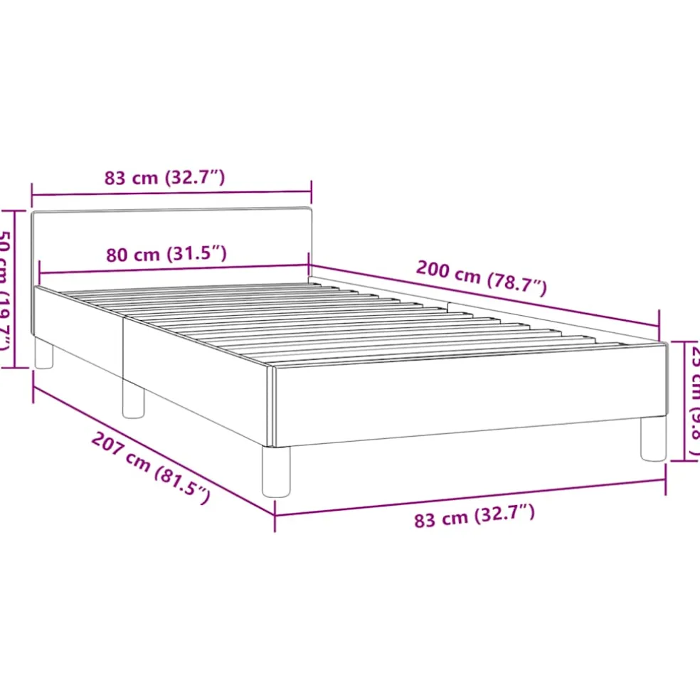 vidaXL Bedframe met hoofdeinde zonder matras 80x200 cm wit