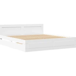 vidaXL Bedframe met hoofdeinde zonder matras 200x200 cm wit
