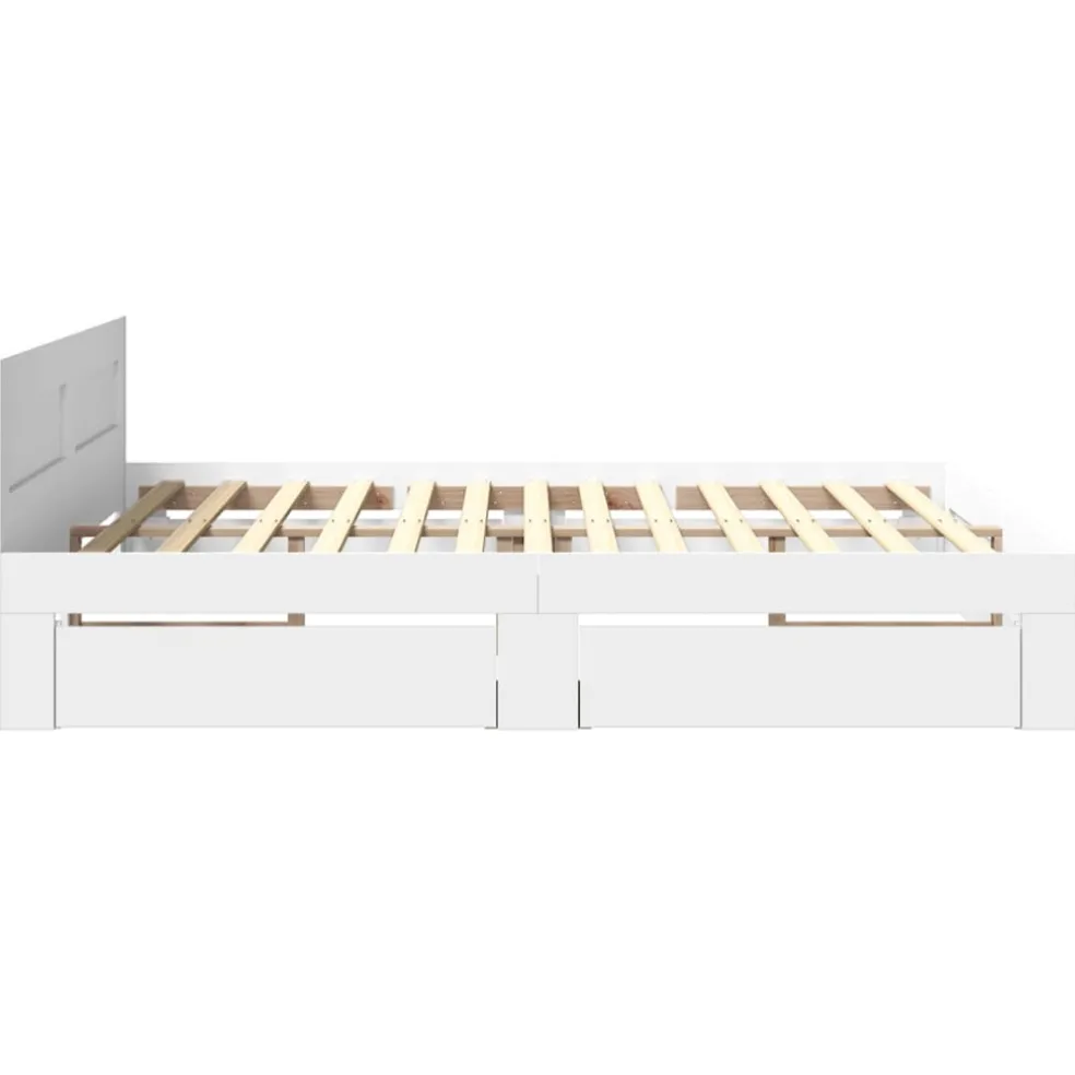 vidaXL Bedframe met hoofdeinde zonder matras 200x200 cm wit