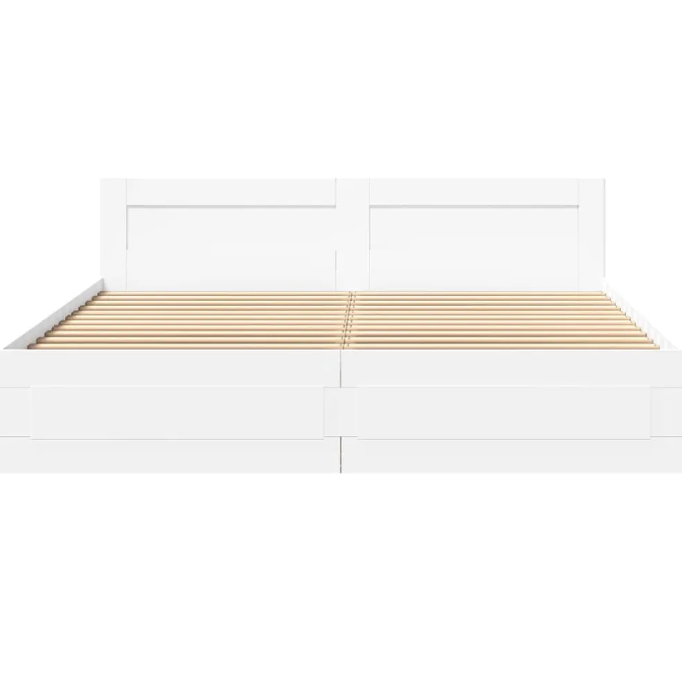vidaXL Bedframe met hoofdeinde zonder matras 200x200 cm wit