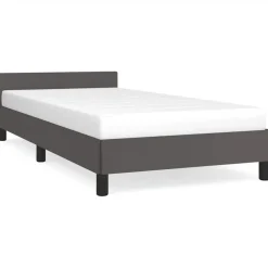 vidaXL Bedframe met hoofdeinde zonder matras 80x200 cm grijs