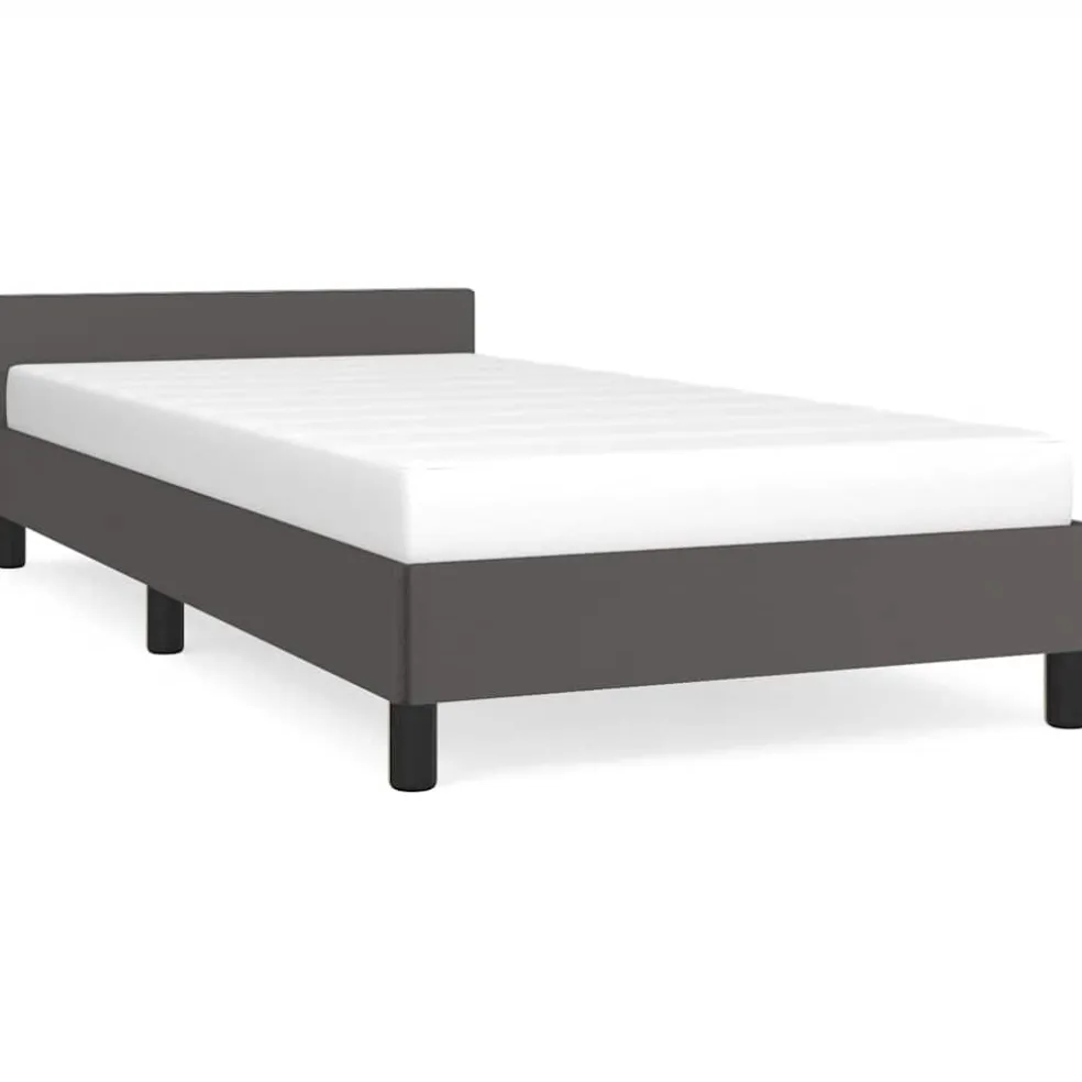 vidaXL Bedframe met hoofdeinde zonder matras 80x200 cm grijs