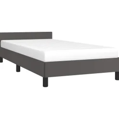 vidaXL Bedframe met hoofdeinde zonder matras 80x200 cm grijs