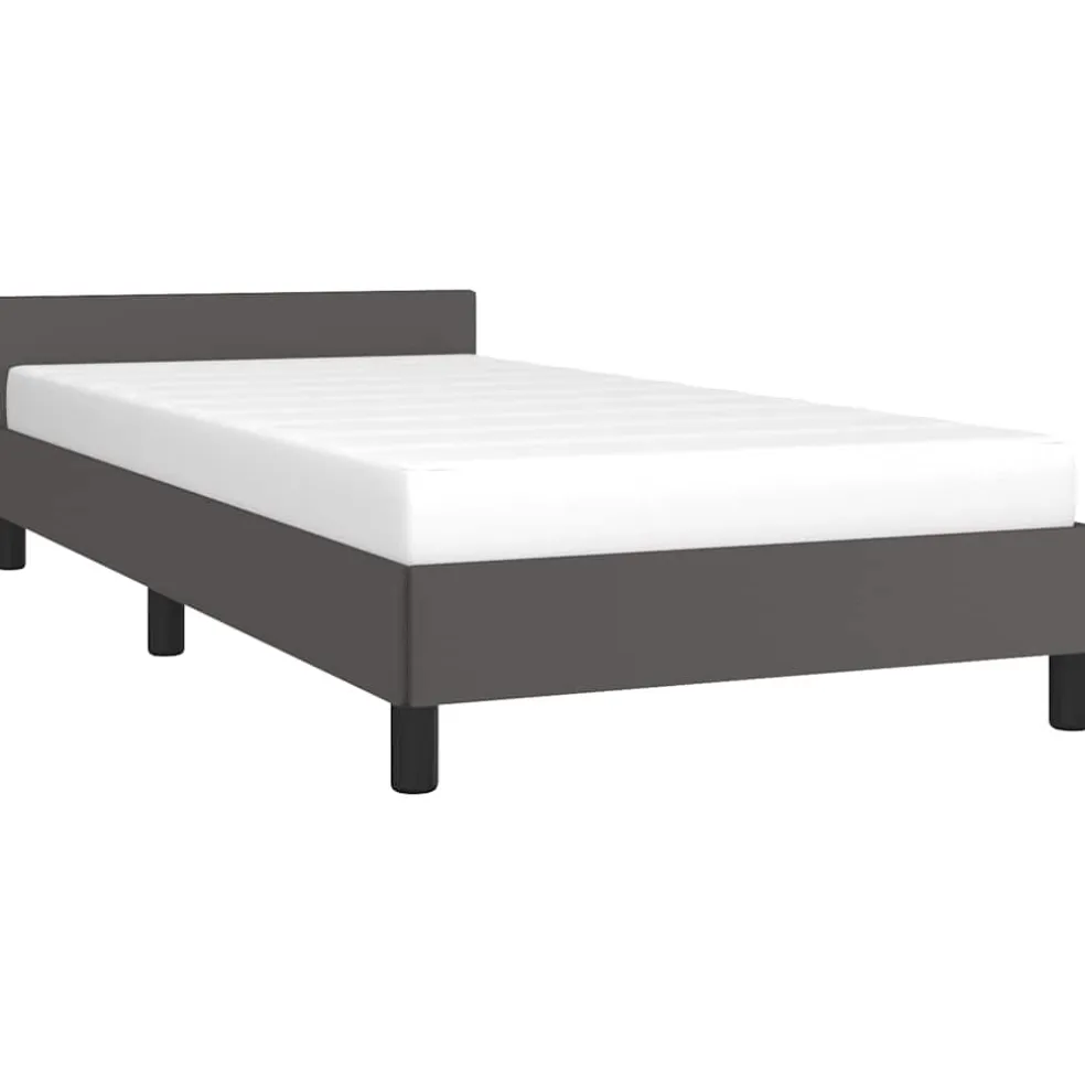 vidaXL Bedframe met hoofdeinde zonder matras 80x200 cm grijs