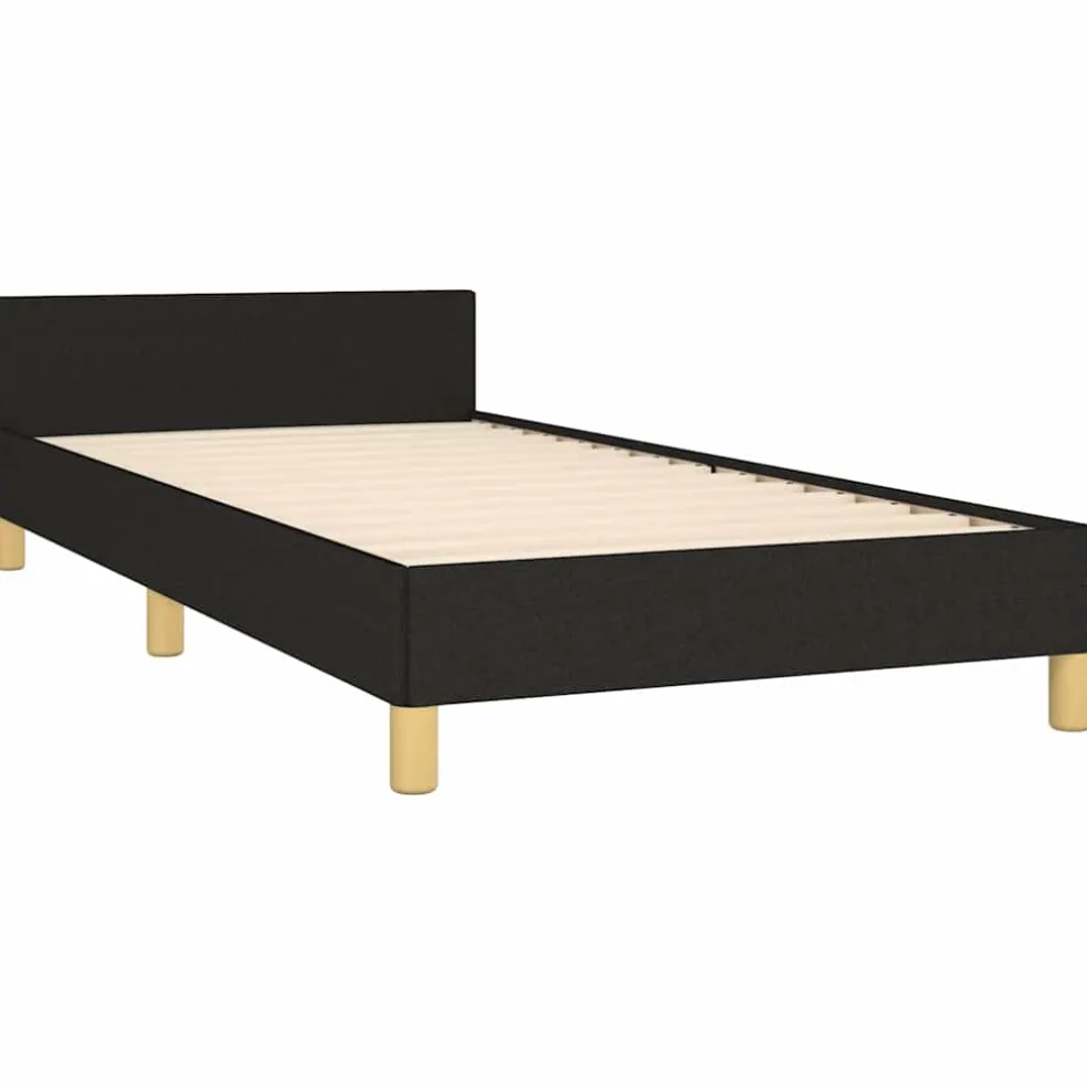 vidaXL Bedframe met hoofdeinde zonder matras 80x200 cm stof zwart