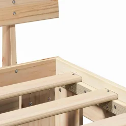vidaXL Bedframe met hoofdeinde Naturel 100 x 200 cm Massief grenenhout