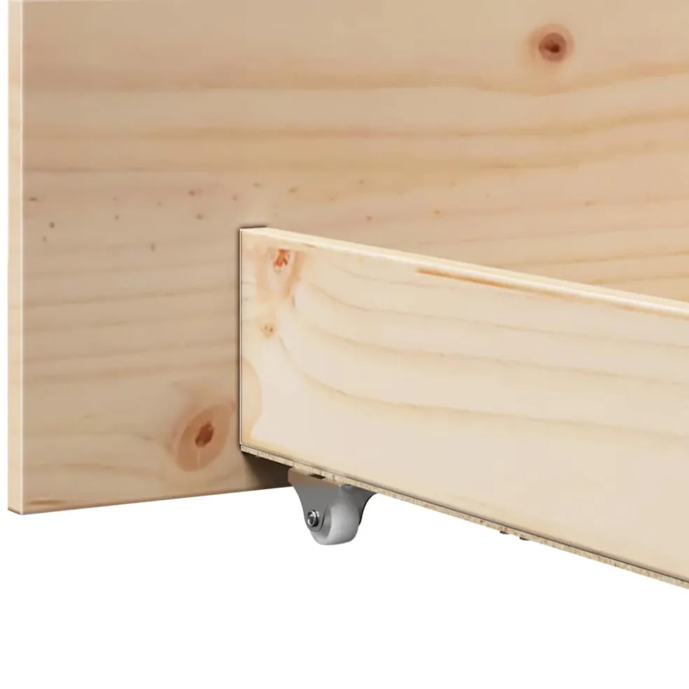 vidaXL Bedframe met hoofdeinde Naturel 100 x 200 cm Massief grenenhout