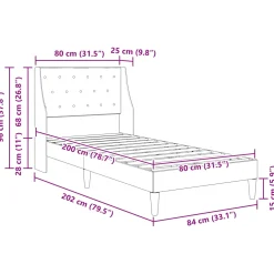 vidaXL Bedframe met hoofdeinde Zwart 80 x 200 cm Fluweel