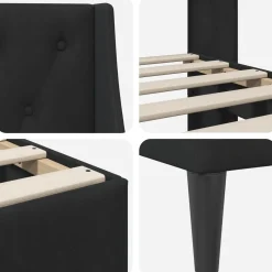 vidaXL Bedframe met hoofdeinde Zwart 80 x 200 cm Fluweel