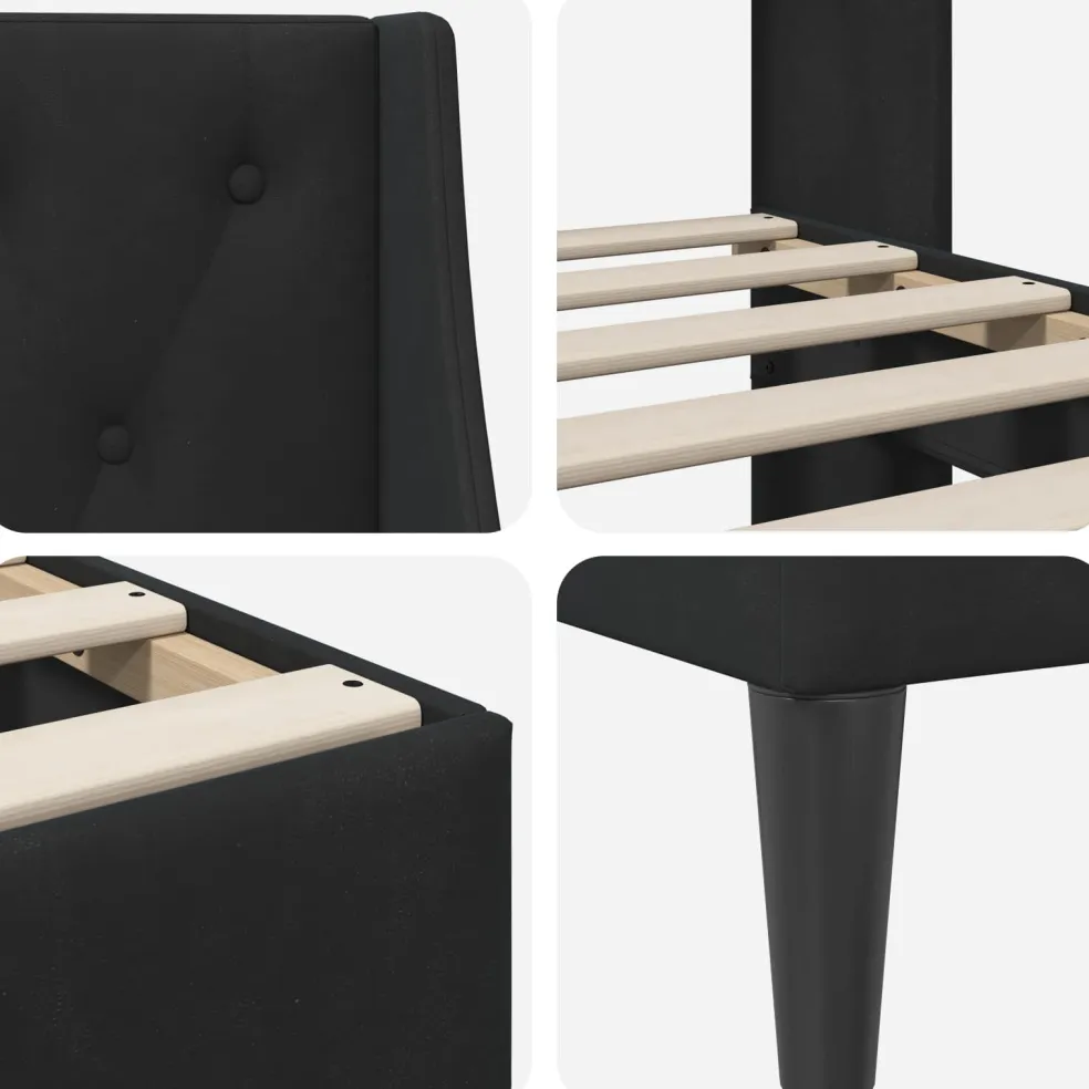 vidaXL Bedframe met hoofdeinde Zwart 80 x 200 cm Fluweel