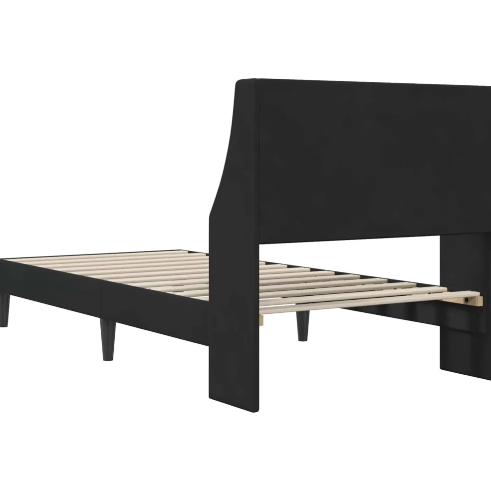 vidaXL Bedframe met hoofdeinde Zwart 80 x 200 cm Fluweel