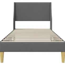 vidaXL Bedframe met hoofdeinde Donkergrijs 90 x 190 cm Stof
