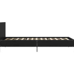 vidaXL Bedframe met Hoofdeinde Zwart eiken 80 x 200 cm Bewerkt hout