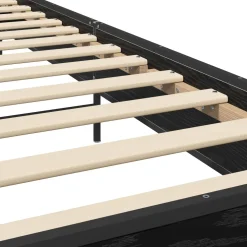 vidaXL Bedframe met Hoofdeinde Zwart eiken 80 x 200 cm Bewerkt hout