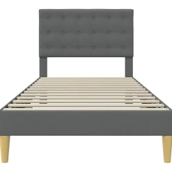 vidaXL Bedframe met hoofdeinde Donkergrijs 80 x 200 cm Stof