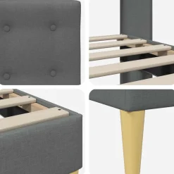 vidaXL Bedframe met hoofdeinde Donkergrijs 80 x 200 cm Stof