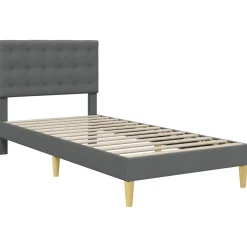vidaXL Bedframe met hoofdeinde Donkergrijs 80 x 200 cm Stof