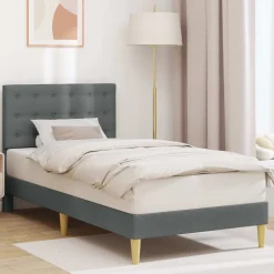 vidaXL Bedframe met hoofdeinde Donkergrijs 80 x 200 cm Stof