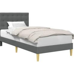 vidaXL Bedframe met hoofdeinde Donkergrijs 80 x 200 cm Stof
