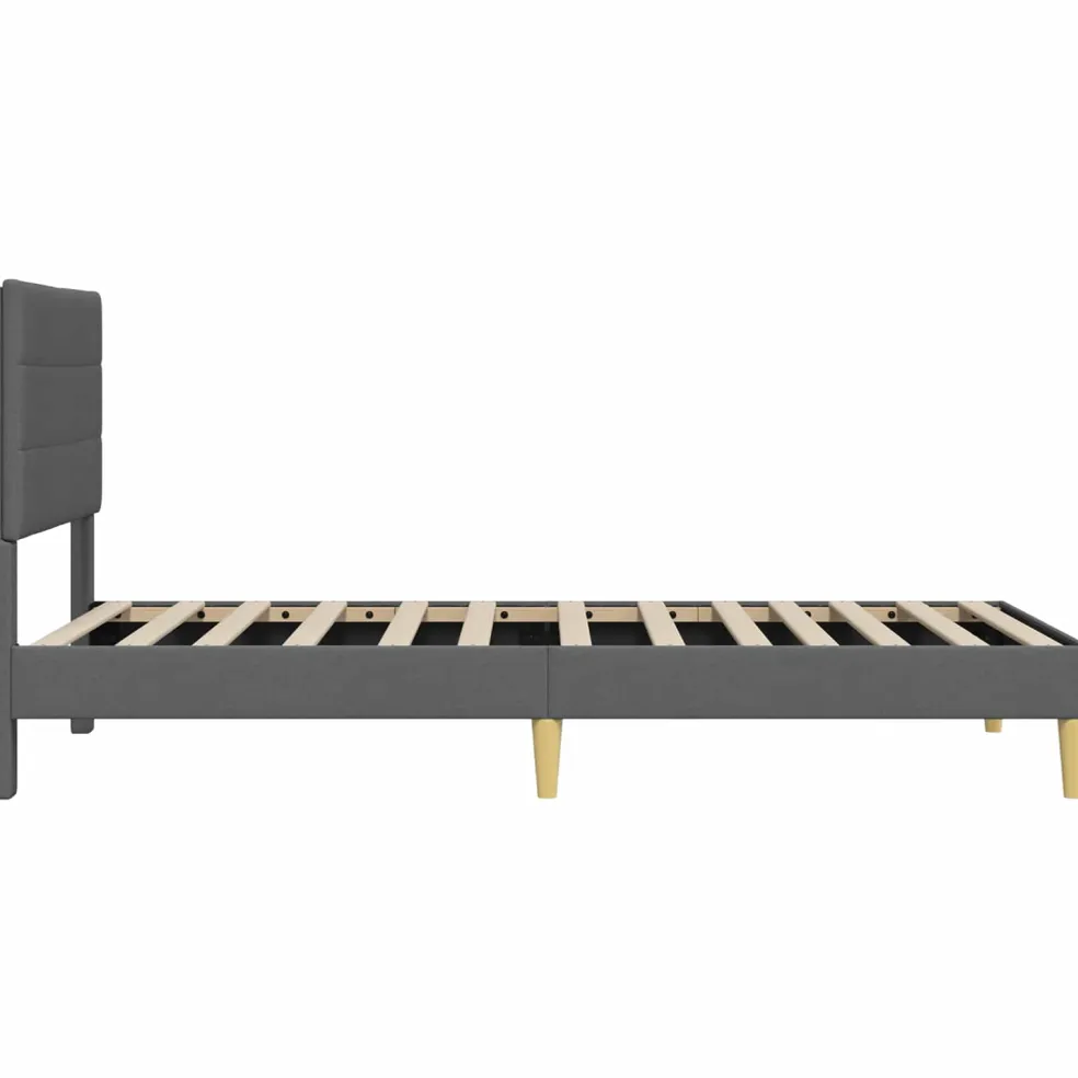 vidaXL Bedframe met hoofdeinde Donkergrijs 90 x 190 cm Stof