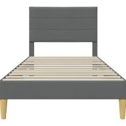 vidaXL Bedframe met hoofdeinde Donkergrijs 90 x 190 cm Stof