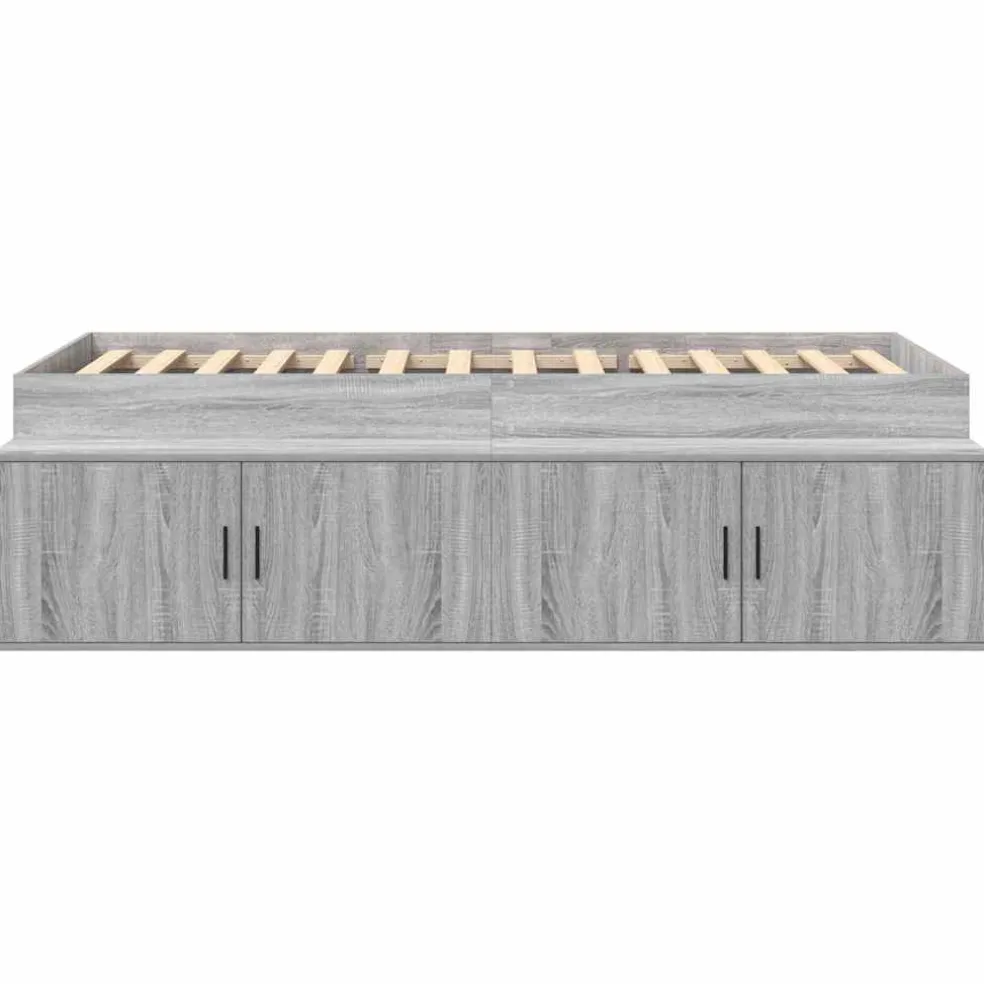 vidaXL Bedframe met lade Grijs Sonoma 90 x 200 cm Bewerkt hout