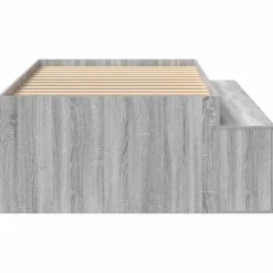 vidaXL Bedframe met lade Grijs Sonoma 90 x 200 cm Bewerkt hout
