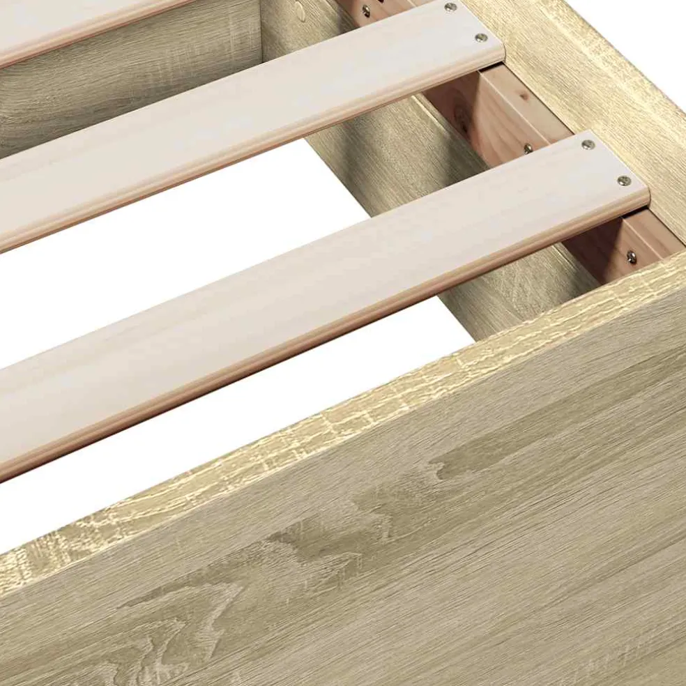 vidaXL Bedframe met lades bewerkt hout sonoma eikenkleurig 200x200 cm