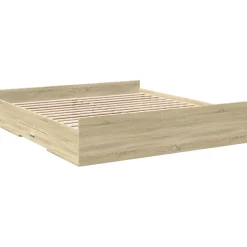 vidaXL Bedframe met lades bewerkt hout sonoma eikenkleurig 200x200 cm