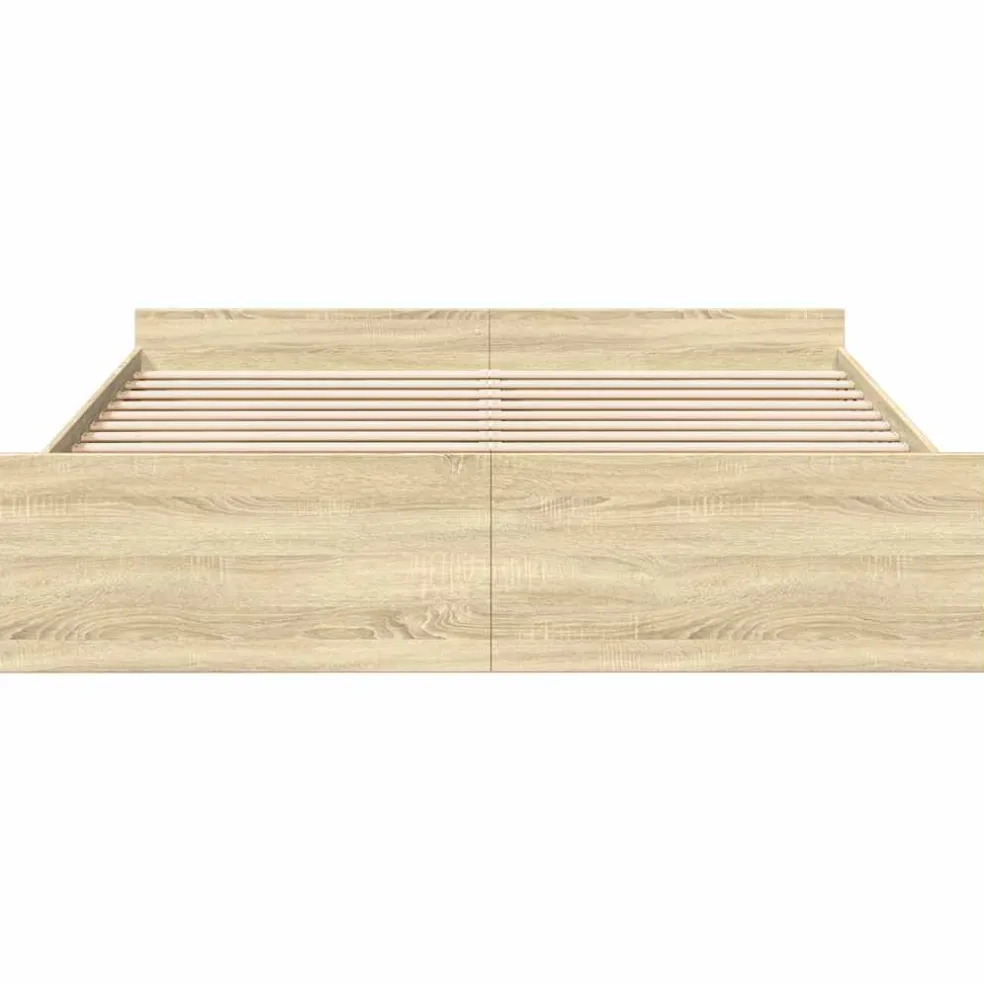 vidaXL Bedframe met lades bewerkt hout sonoma eikenkleurig 200x200 cm