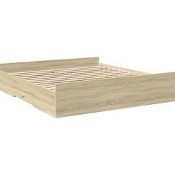 vidaXL Bedframe met lades bewerkt hout sonoma eikenkleurig 200x200 cm