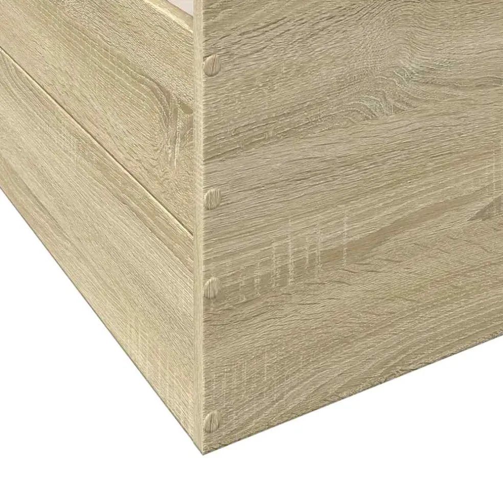 vidaXL Bedframe met lades bewerkt hout sonoma eikenkleurig 200x200 cm