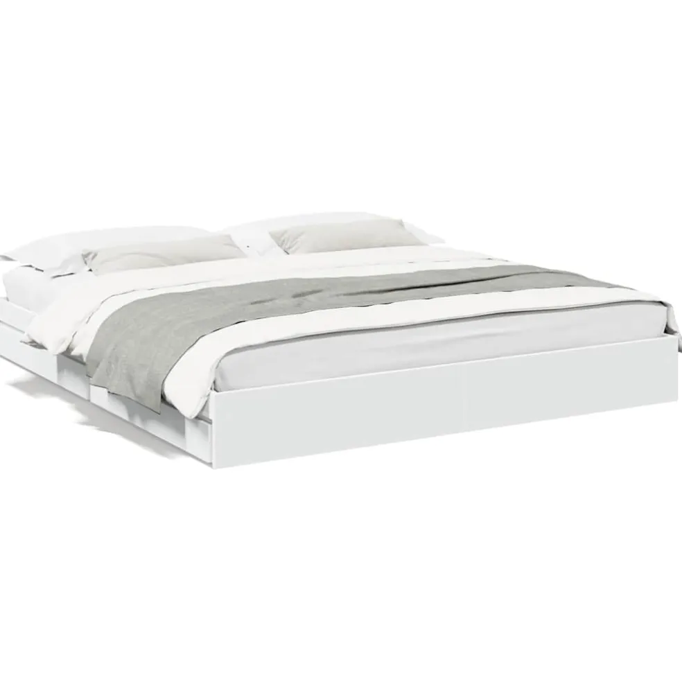 vidaXL Bedframe met lades bewerkt hout wit 200x200 cm