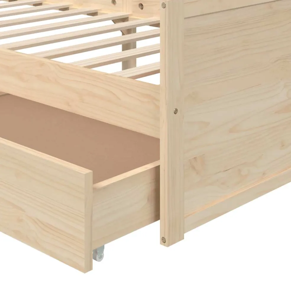vidaXL Bedframe met lades massief grenenhout 90x200 cm