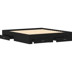 vidaXL Bedframe met lade Zwart Eiken 180 x 200 cm Bewerkt hout