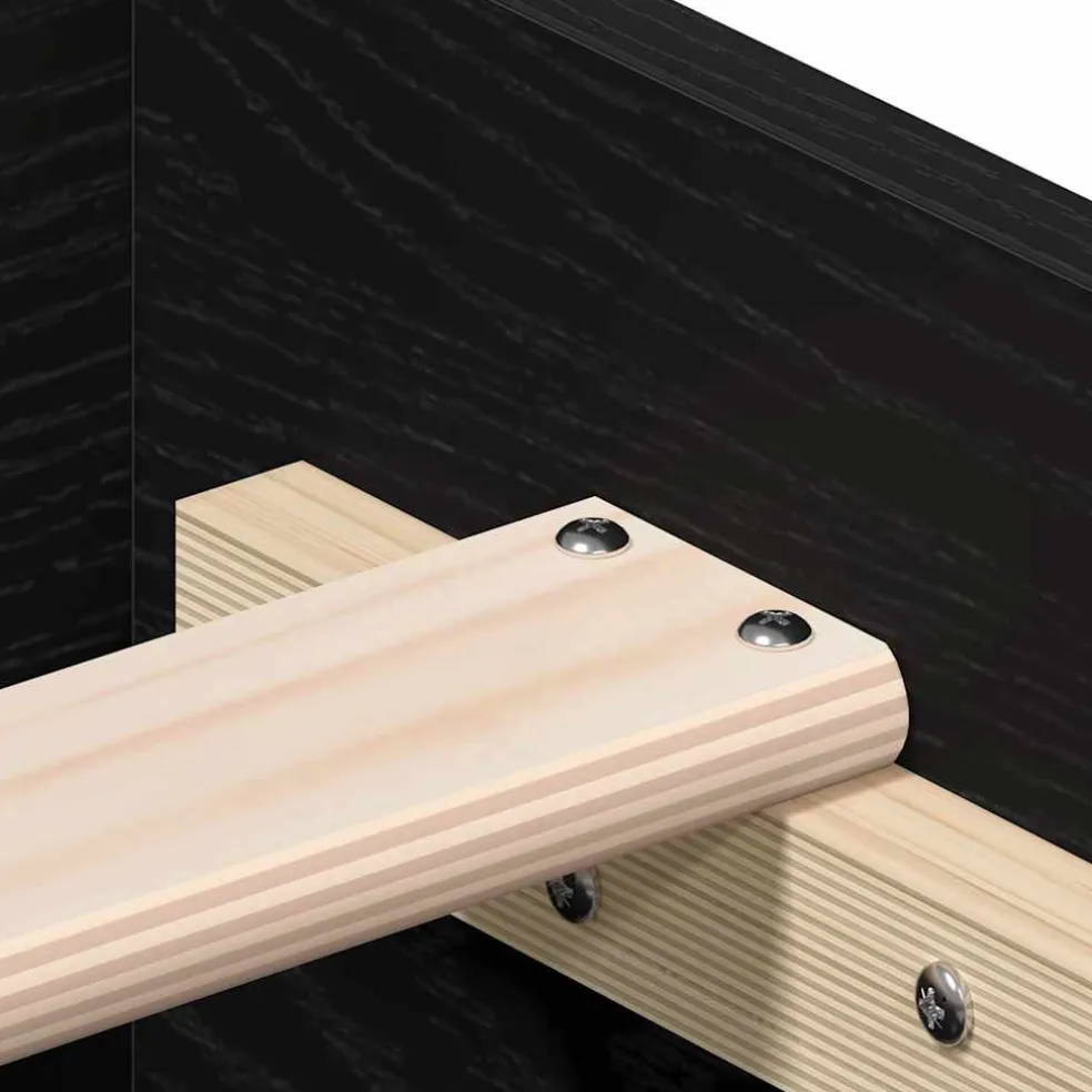 vidaXL Bedframe met lade Zwart Eiken 180 x 200 cm Bewerkt hout