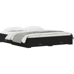 vidaXL Bedframe met lade Zwart Eiken 180 x 200 cm Bewerkt hout