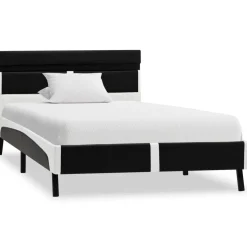vidaXL Bedframe met LED kunstleer zwart 90x200 cm