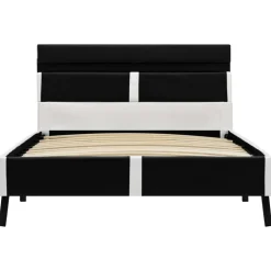 vidaXL Bedframe met LED kunstleer zwart 90x200 cm