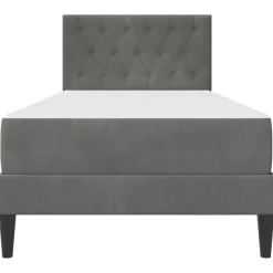 vidaXL Bedframe met matras Donkergrijs 80 x 200 cm Fluweel