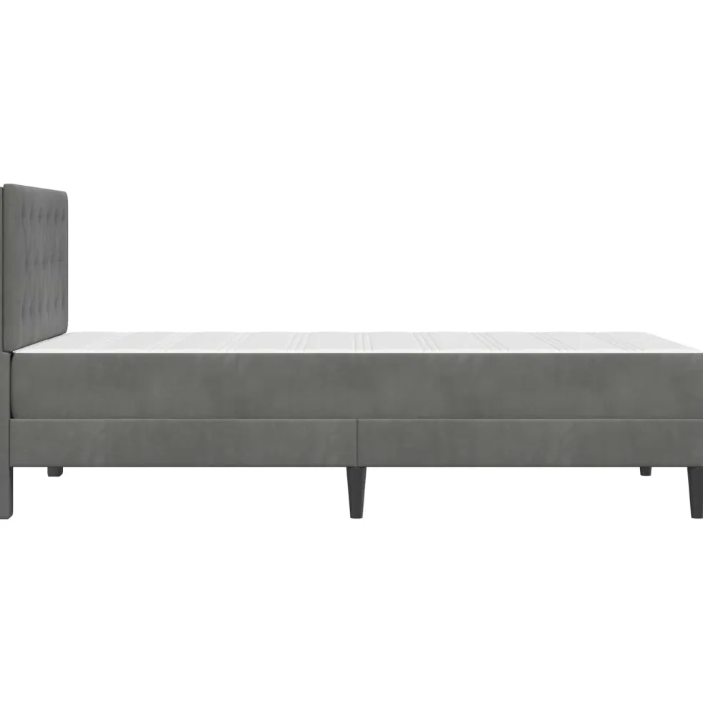 vidaXL Bedframe met matras Donkergrijs 80 x 200 cm Fluweel