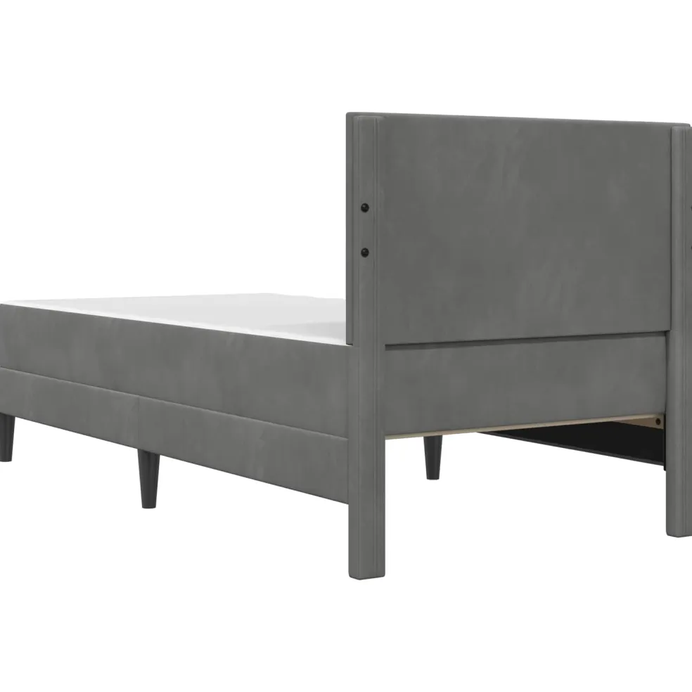 vidaXL Bedframe met matras Donkergrijs 80 x 200 cm Fluweel
