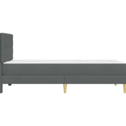 vidaXL Bedframe met matras met hoofdeinde Donkergrijs 80 x 200 cm Stof